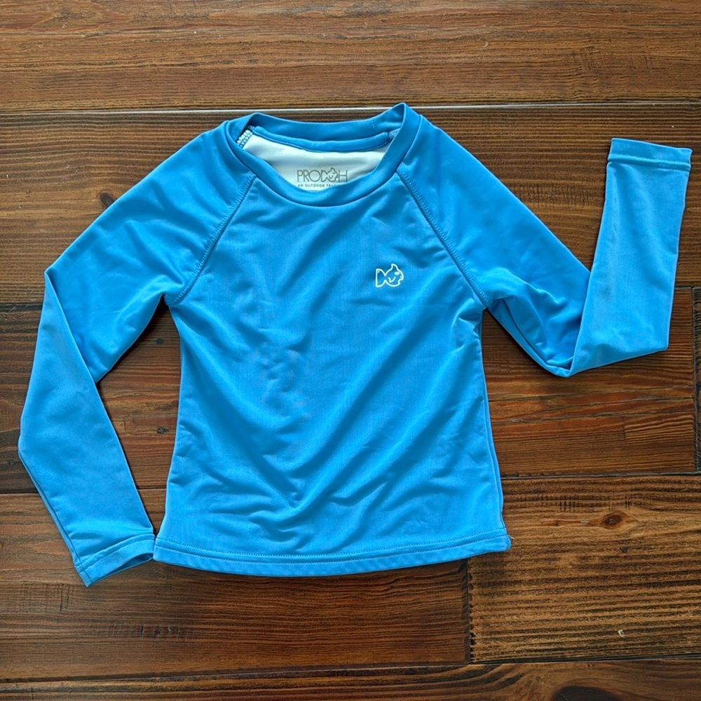 PRODOH BOYS' REEF RASHGUARD SWIM SHIRT IN SOLID BLUE